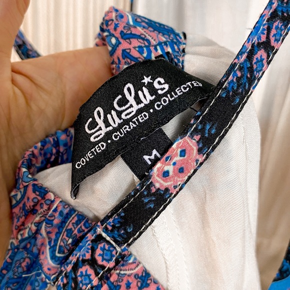 Lulu's Learn To Fly Cutout Boho Printed Flowy Maxi Dress Size Medium - Picture 12 of 15